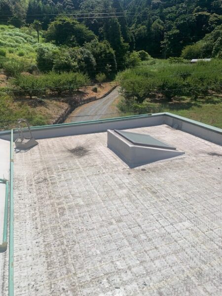 浜松市浜北区にて雨漏り修理〈屋上シート防水修理〉 施工前