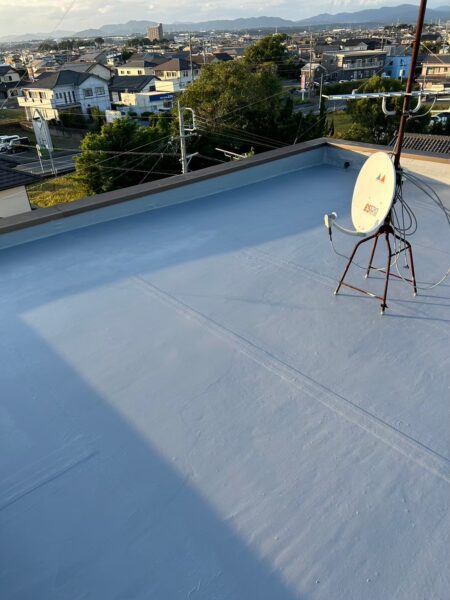 静岡県浜松市中央区にて雨漏り修理〈戸建て陸屋根のウレタン防水工事〉 施工後