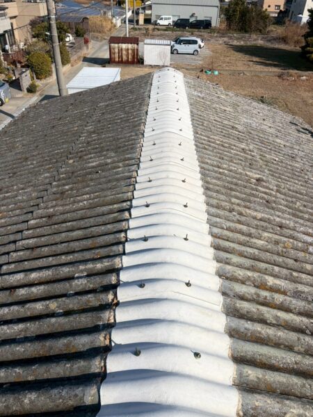 浜松市にて屋根修理〈倉庫屋根の雨漏り・大波スレート工事〉 施工後